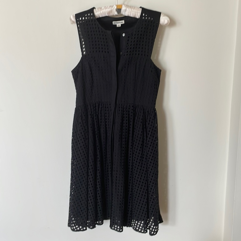 Whistles black eyelet lined dress